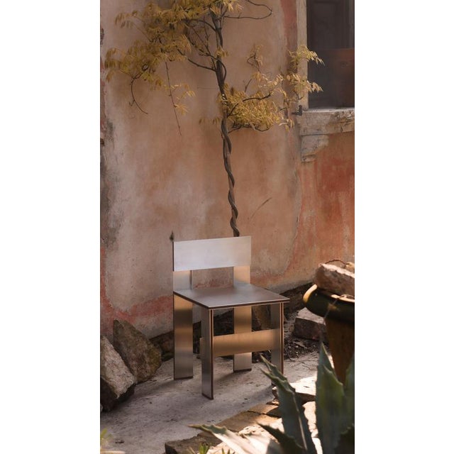 Contemporary Soft Futurism Sandwich Chair in Walnut and Aluminum by Filippo Andrighetto For Sale - Image 3 of 16