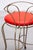 Metal Mid-Century Modern Brass Vanity Chair with Red Leather Seat, France, 1950 For Sale - Image 7 of 10
