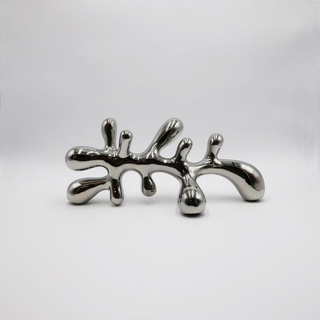 Silver 1960s Abstract Sculpture in Polished Aluminum For Sale - Image 8 of 17