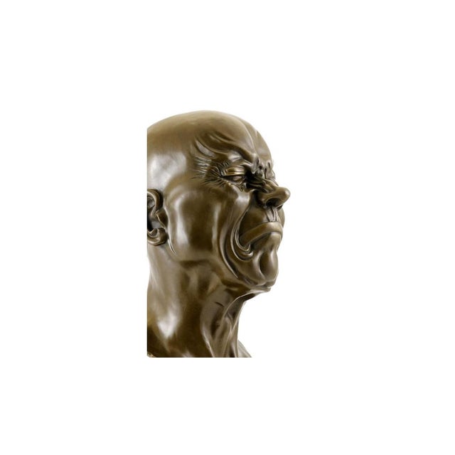 Metal After Franz Xaver Messerschmidt, Bust, Bronze For Sale - Image 7 of 9
