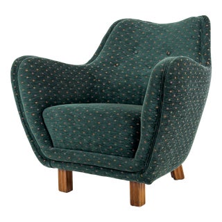 Scandinavian Lounge Chair Presented at the 1952 Önskehem Exhibition, Sweden, 1950 For Sale