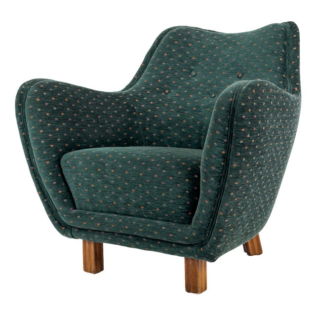 Scandinavian Lounge Chair Presented at the 1952 Önskehem Exhibition, Sweden, 1950 For Sale
