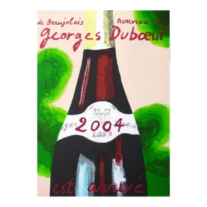 2004 Carole Benzaken Beaujolais Nouveau Wine Poster