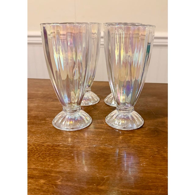 Soda Fountain Iridescent Glasses For Sale - Image 4 of 12