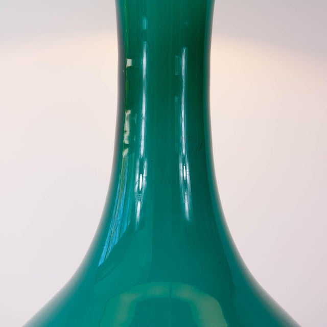 Vintage Portuguese Turquoise Opaline Glass Table Lamp, 1960s For Sale - Image 6 of 14