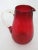 This gorgeous Pitcher / Creamer is made out of crackle glass. This lovely Creamer has a deep ruby red color to the body...