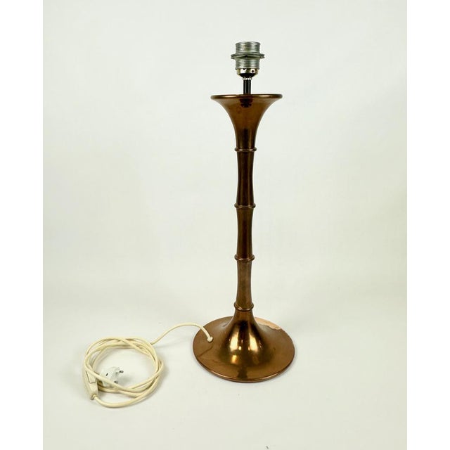 Mid-Century Modern Bamboo Table Lamp in Bronze by Ingo Maurer for Design M, 1970s For Sale - Image 4 of 9