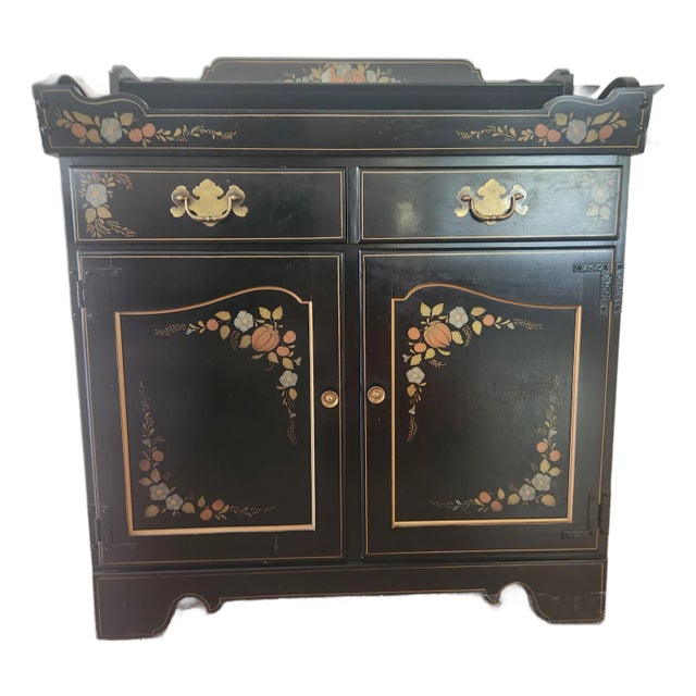 Ethan Allen Vintage Hitchcock Stenciled Dry Sink Cabinet/Cupboard For Sale