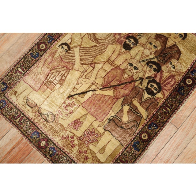 Late 19th Century Biblical Antique Zabihi Collection Lavar Kerman Rug - 1'11" x 2'8" For Sale - Image 11 of 11