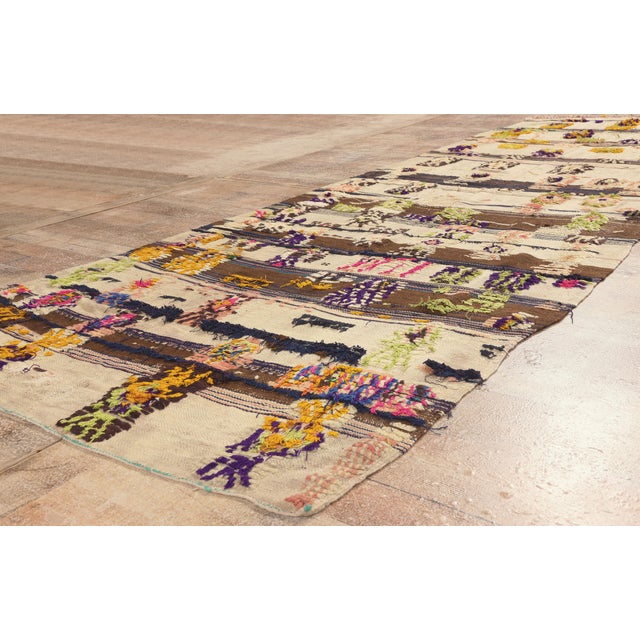 Beige Vintage Taznakht Glaoui Moroccan Rug, 03'10 X 11'03 For Sale - Image 8 of 10
