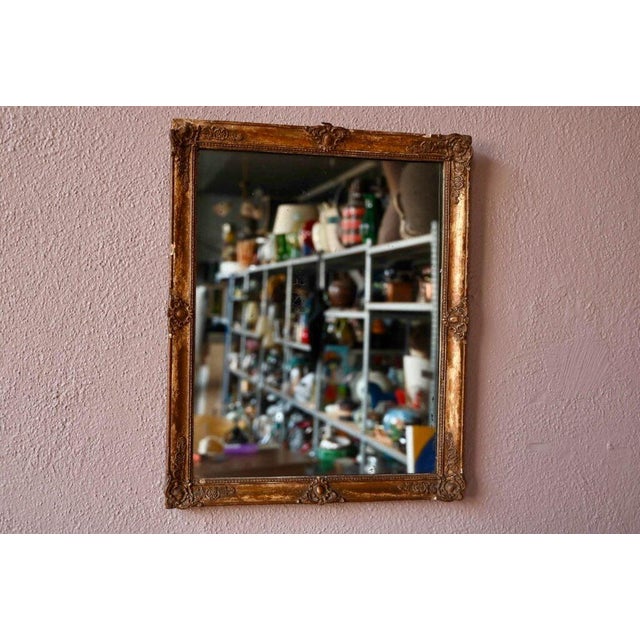 Antique Patinated Gilded Beveled Mirror, 1814 For Sale - Image 9 of 11