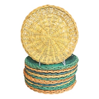 Mid-Century Woven Plate Holders- Set of Twelve For Sale