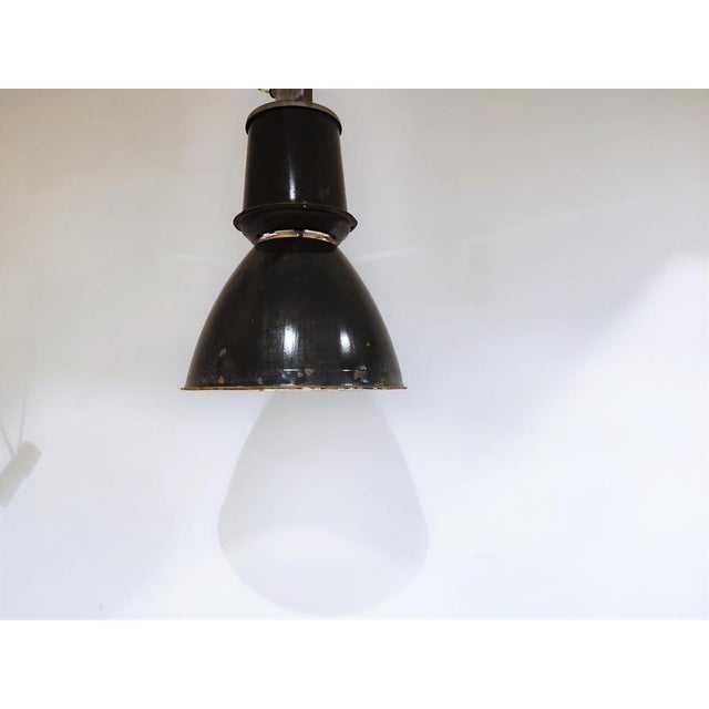 Large Industrial Enamel Lamp, 1950s For Sale - Image 10 of 13