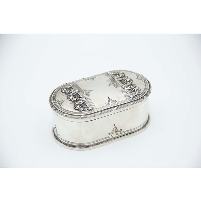 Elliptical Silver Soap Dish with Floral Reliefs For Sale - Image 6 of 6