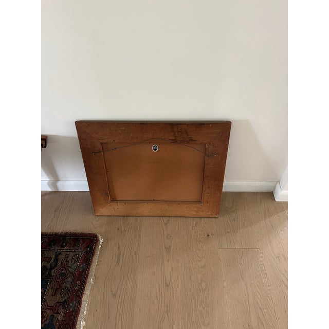 Mid 20th Century Vintage Original Framed Oil Painting of Seaside Village For Sale - Image 5 of 9