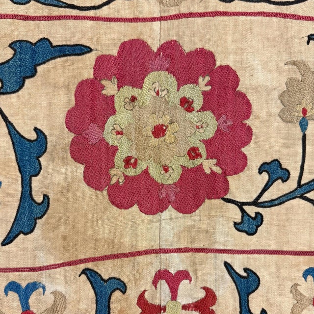 Textile 19th Century Central Asian Uzbek Suzani For Sale - Image 7 of 12