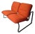 1960s Unique Mid-Century Modern Orange Bench For Sale