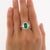 2.22 Carat Emerald Cut Natural Colombian 10mm Emerald & Baguette Diamond Ring Size 6 For Sale - Image 11 of 12