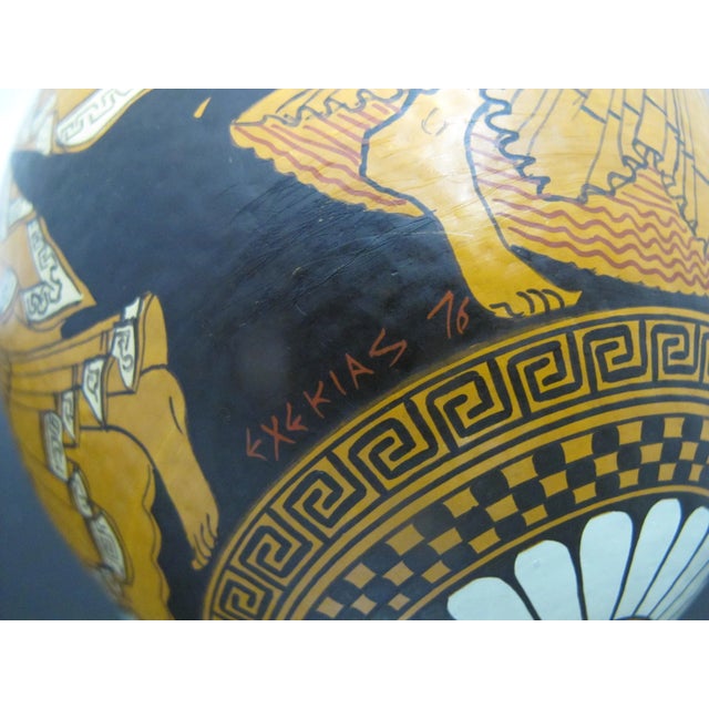 Yiannis Nomikos Exekias Homoerotic Mythology Large Handpainted Art Egg 1976 For Sale - Image 9 of 10