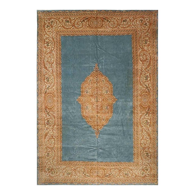 1960s Old Persian Kerman Area Rug 12x17 For Sale