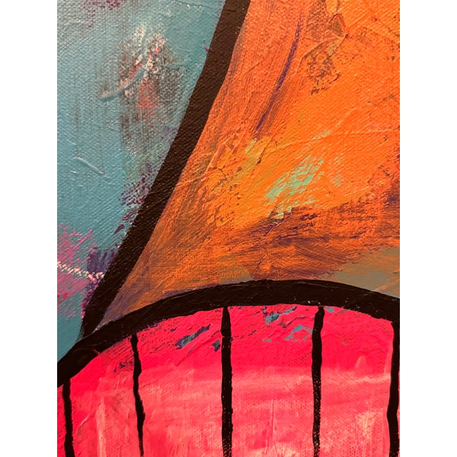 Textile "To the Sun" Original Abstract Painting by Devyn Nicole For Sale - Image 7 of 12