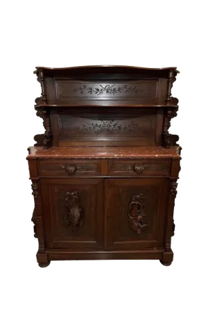 Early 20th Century Art Nouveau Sideboard in Solid Walnut