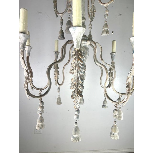 Melissa Levinson 12-Light Hand-Painted Tuscan Chandelier by Melissa Levinson For Sale - Image 4 of 12