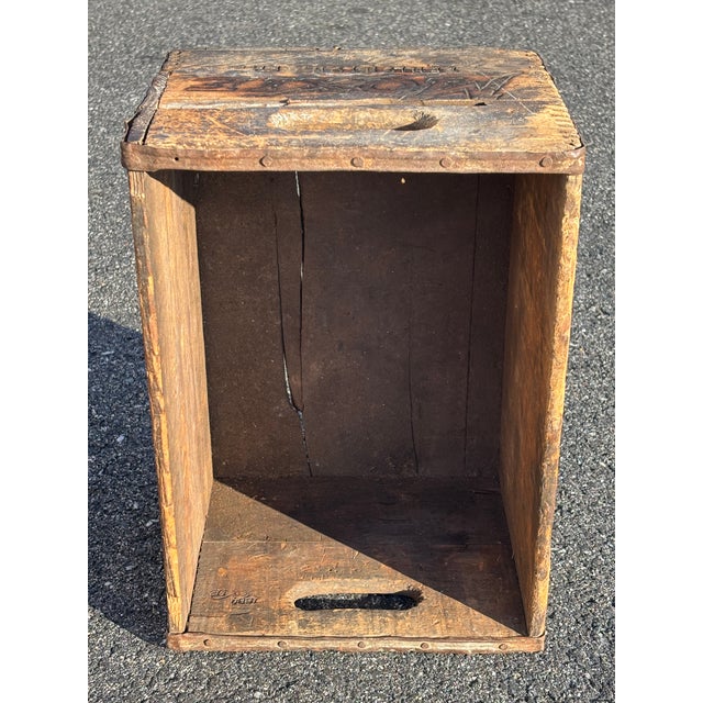 Brown Moxie! Early 20th C. Wooden Soft Drink Shipping Crate - Maine / Pennsylvania For Sale - Image 8 of 9