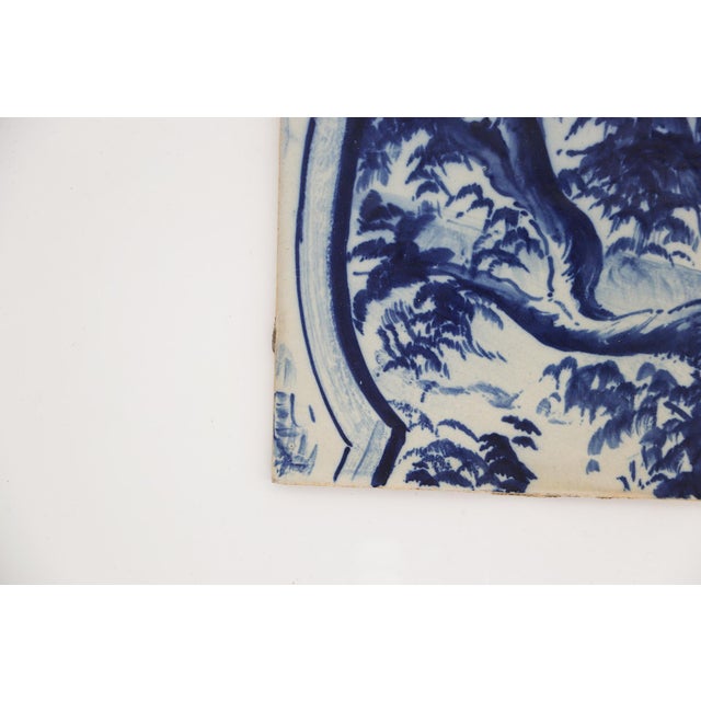 Blue 19th Century Set of Two Tiles Depicting Branches of Trees, Portuguese Baroque For Sale - Image 8 of 13