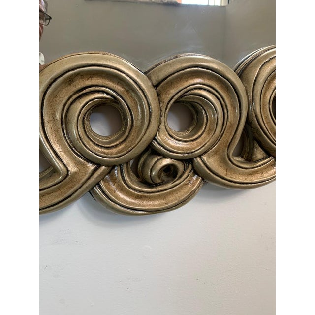 Plastic Mirror with Filiform Lines in Lacquered and Golden Resin from Lam Lee Group, 1990s For Sale - Image 7 of 14