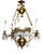 Antique French Brass Glass Bead Seven-Light Chandelier, 1920s For Sale