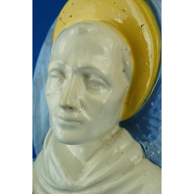 Ceramic Sculpture Medallion Plaque of Saint Francis, 1930s For Sale - Image 14 of 18