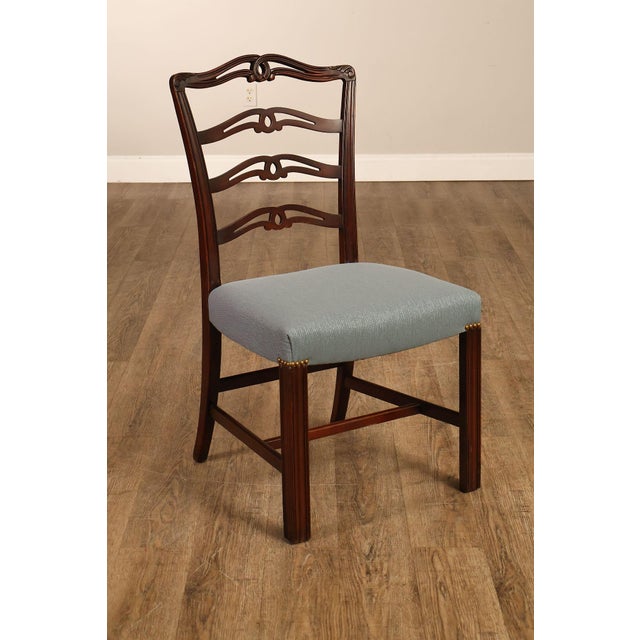 1940's Chippendale Style Set Of Six Mahogany Ladder Back Dining Chairs For Sale - Image 14 of 18