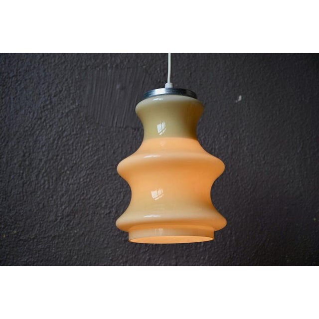 Bohemian Cream-Colored Opaline Glass Pendant Light, 1960s For Sale - Image 16 of 18