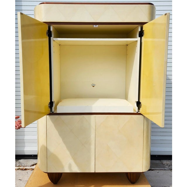 1970s Huge Goatskin Dry Bar Tv Cabinet Custom Made by Jimeco Ltda For Sale - Image 5 of 13