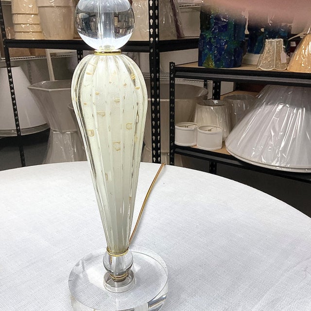 1960s Mid-Century Modern Exquiste Venetian Glass Lamp - a Pair For Sale - Image 10 of 12