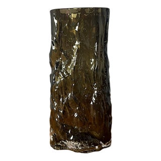 Bark Vase in Grey Glass by Margit Brandt For Sale