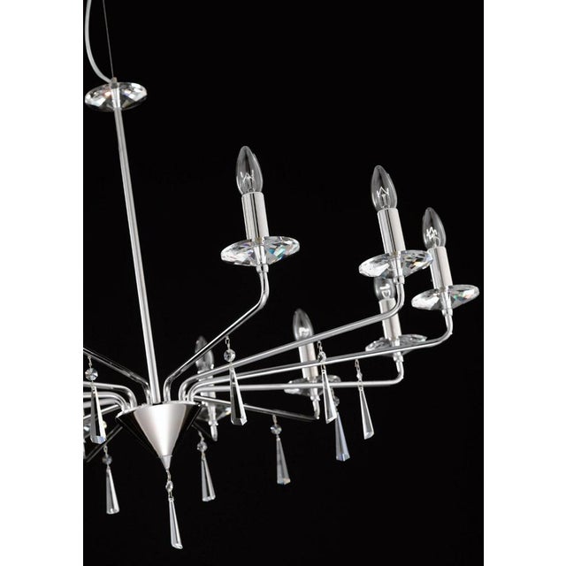 Contemporary Crystal 12 Lights Chandelier in Polished Chrome and Crystal by Aggiolight For Sale - Image 3 of 8