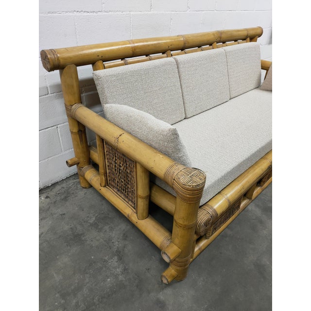 Mid-Century Bamboo Cama Sofa For Sale - Image 4 of 15
