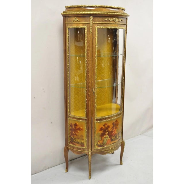 ***PLEASE READ THE ENTIRE LISTING*** Item: Vintage French Louis XV Style Half Round Demilune Lighted Curio Display...