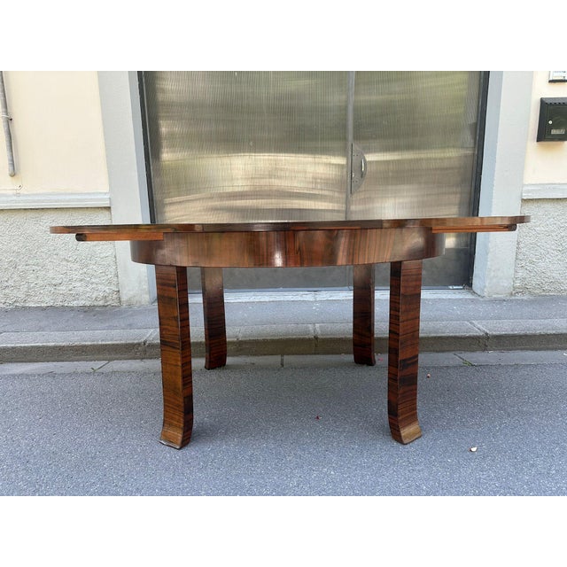 Extendable Oval Table in Zebrano Wood and Briar, 1930s For Sale - Image 6 of 13