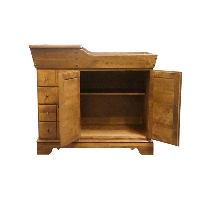 Brown Ethan Allen Heirloom Nutmeg Maple Colonial Early American 40" Four Drawer Dry Sink Buffet 10-1605 For Sale - Image 8 of 16