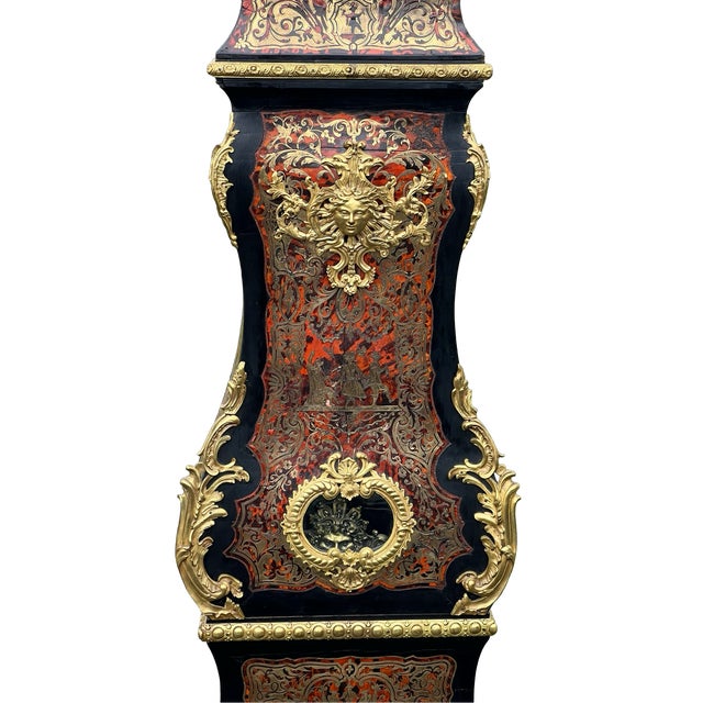 Antique French Napoleonic Boulle Marquetry Longcase Clock C. 1800 For Sale - Image 9 of 12