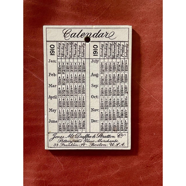 1910s 1910s Sailing Ship Decorative Tile Calendar For Sale - Image 5 of 6