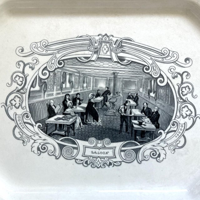 English Rare Large 19th-Century Boston Mails “Saloon” Ironstone Platter - 18" For Sale - Image 3 of 11