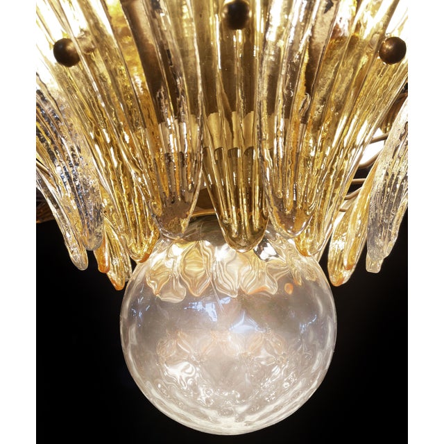 Palmette Ceiling Light with 104 Clear and Amber Glasses, 1980s For Sale - Image 14 of 18