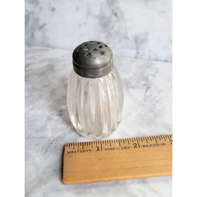 1920s 1920s Single Salt Shaker Metal Lid Ribbed For Sale - Image 5 of 9