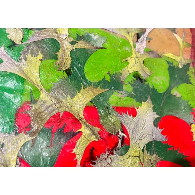 Karl Zerbe, Boston Modernist Painting Floral Foliage Collage German Expressionist Karl Zerbe, 1965 For Sale - Image 11 of 17