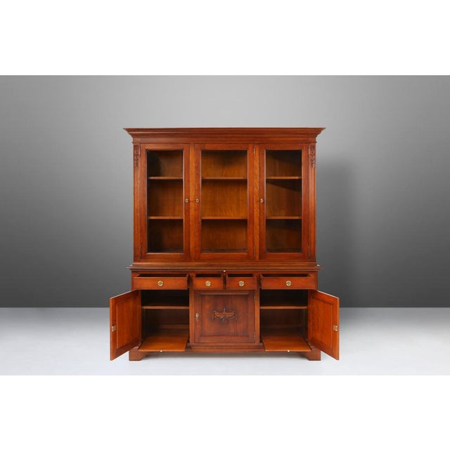 English Wooden Bookcase Cabinet, 1950s For Sale - Image 3 of 18
