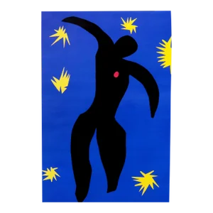 1986 Swedish Poster, We Do Our Best Not to Think Square Here at Handelsbanken, Matisse "I Care"